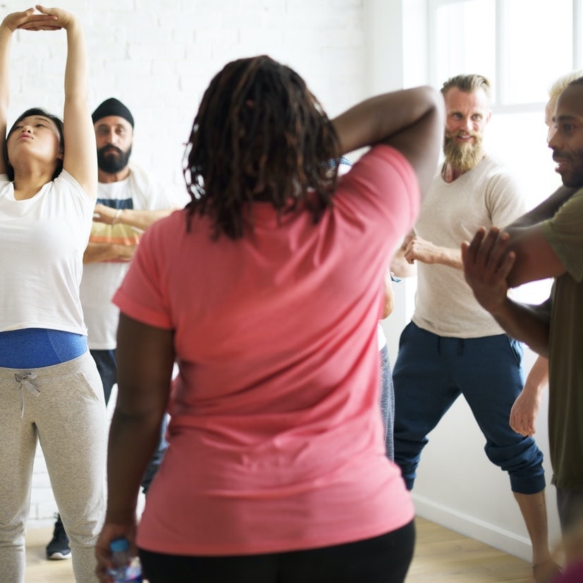 group of people exercising