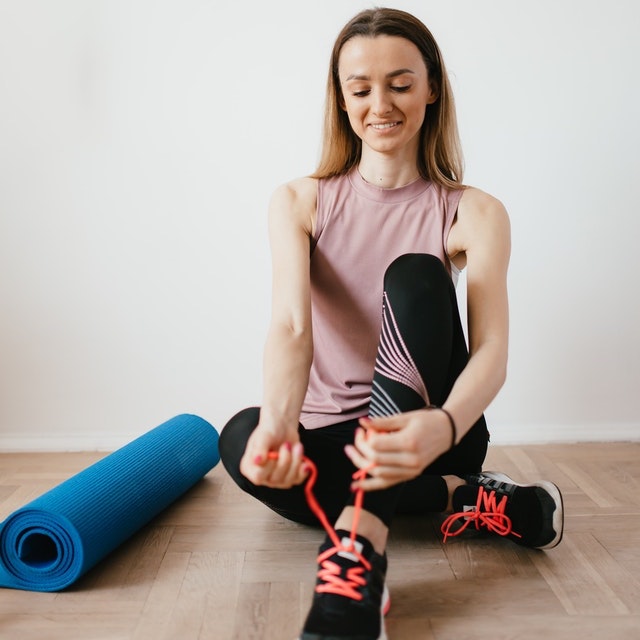 very young girl exercising