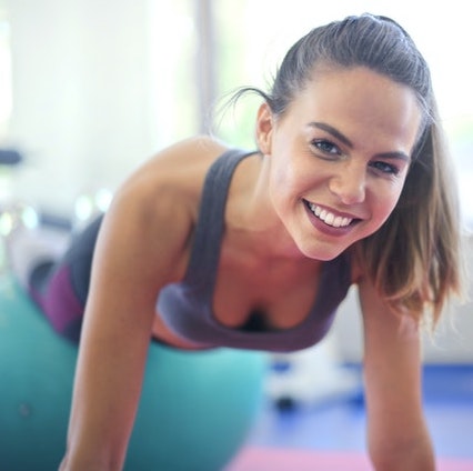 young lady exercising